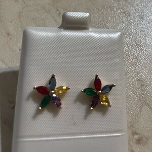 Multicolor Starburst Earrings NWT